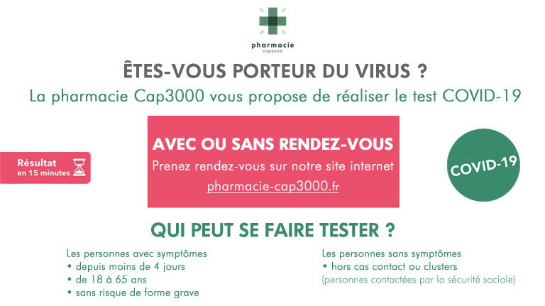 tests antigeniques covid 19 dans votre pharmacie avec ou sans rdv centre commercial cap3000